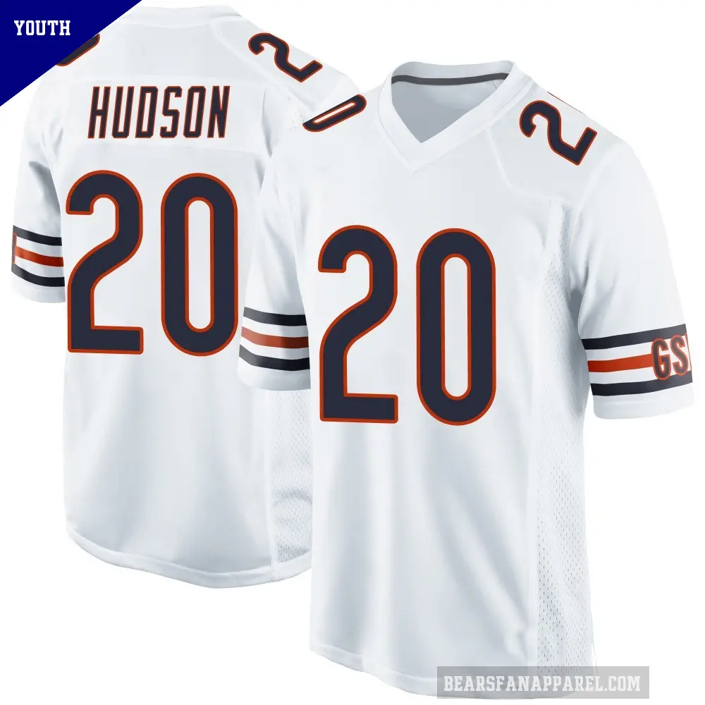 Youth Chicago Bears ＃20 Kyron Hudson White Game Jersey