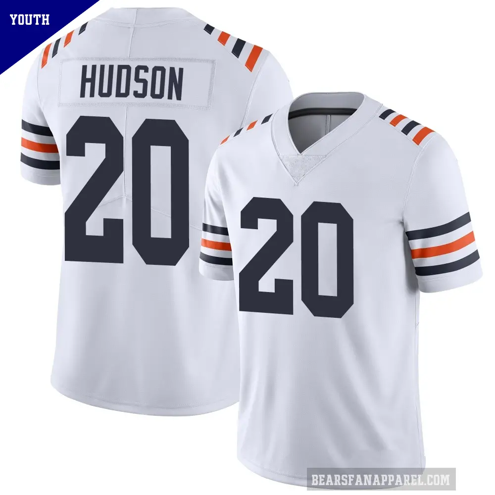Youth Chicago Bears ＃20 Kyron Hudson White Limited Alternate Classic Vapor Jersey