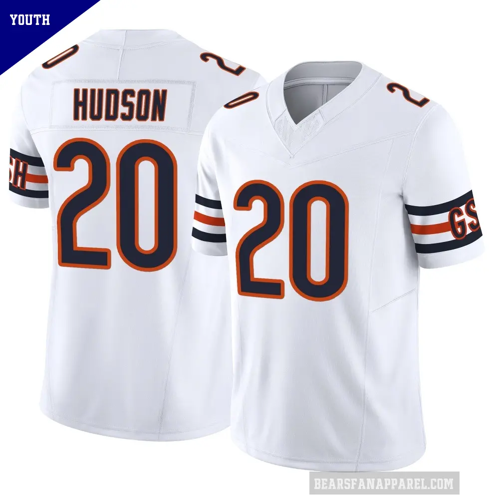 Youth Chicago Bears ＃20 Kyron Hudson White Limited Vapor F.U.S.E. Jersey