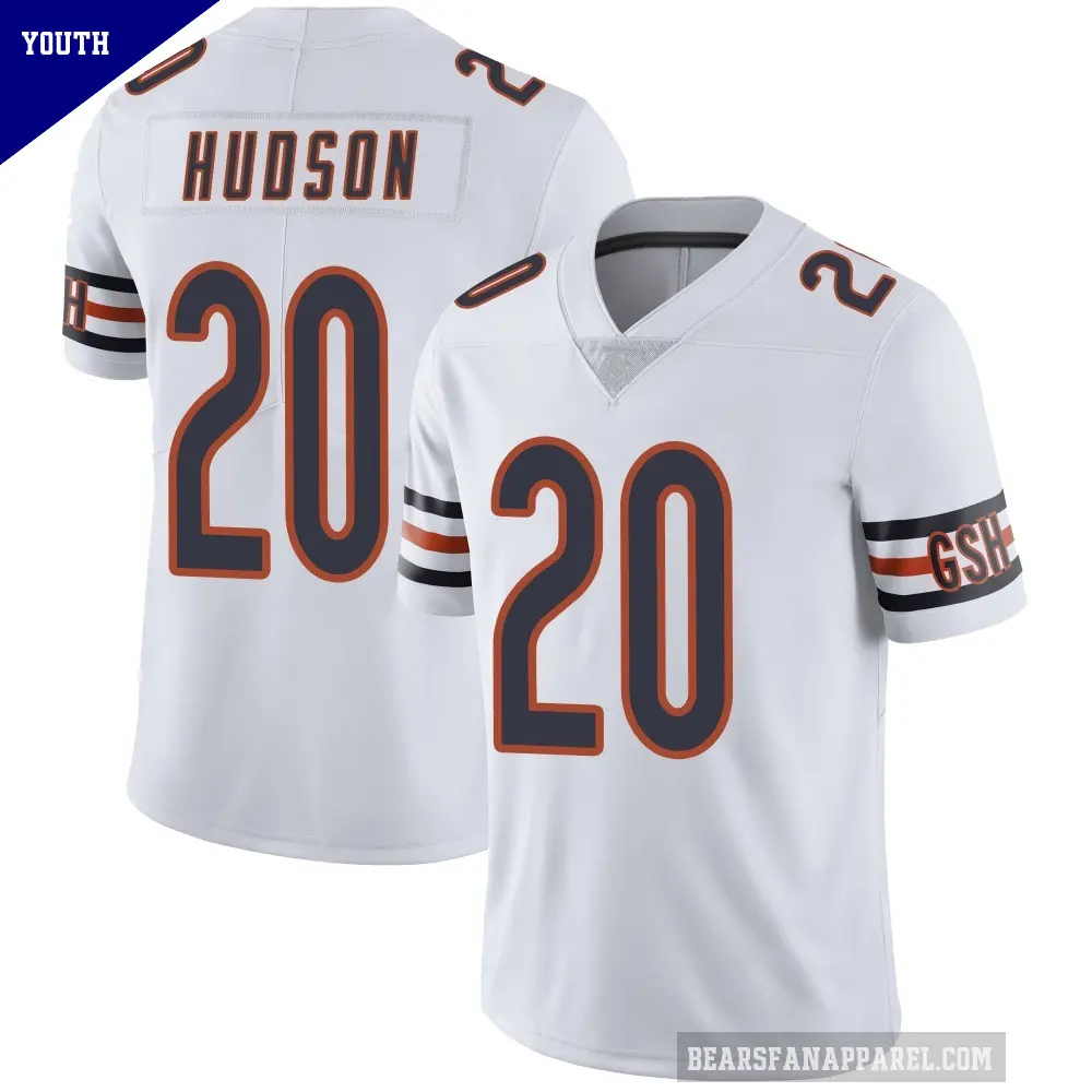 Youth Chicago Bears ＃20 Kyron Hudson White Limited Vapor Untouchable Jersey