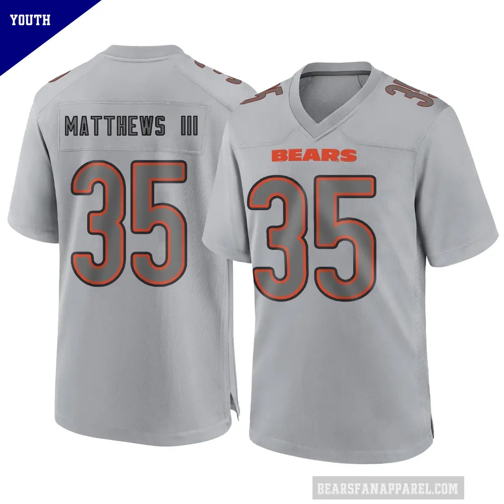 Youth Chicago Bears ＃35 Wayne Matthews III Gray Game Atmosphere Fashion Jersey
