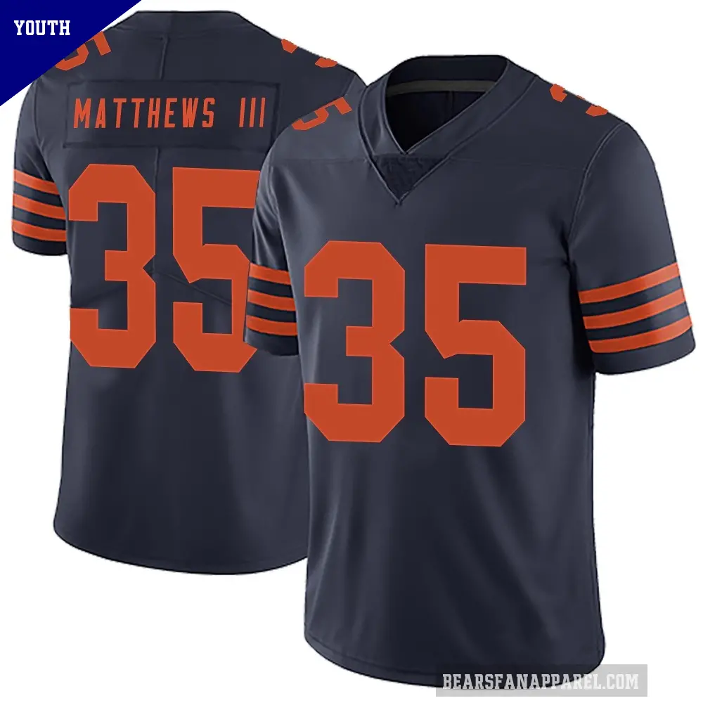 Youth Chicago Bears ＃35 Wayne Matthews III Navy Blue Limited Alternate Vapor Untouchable Jersey