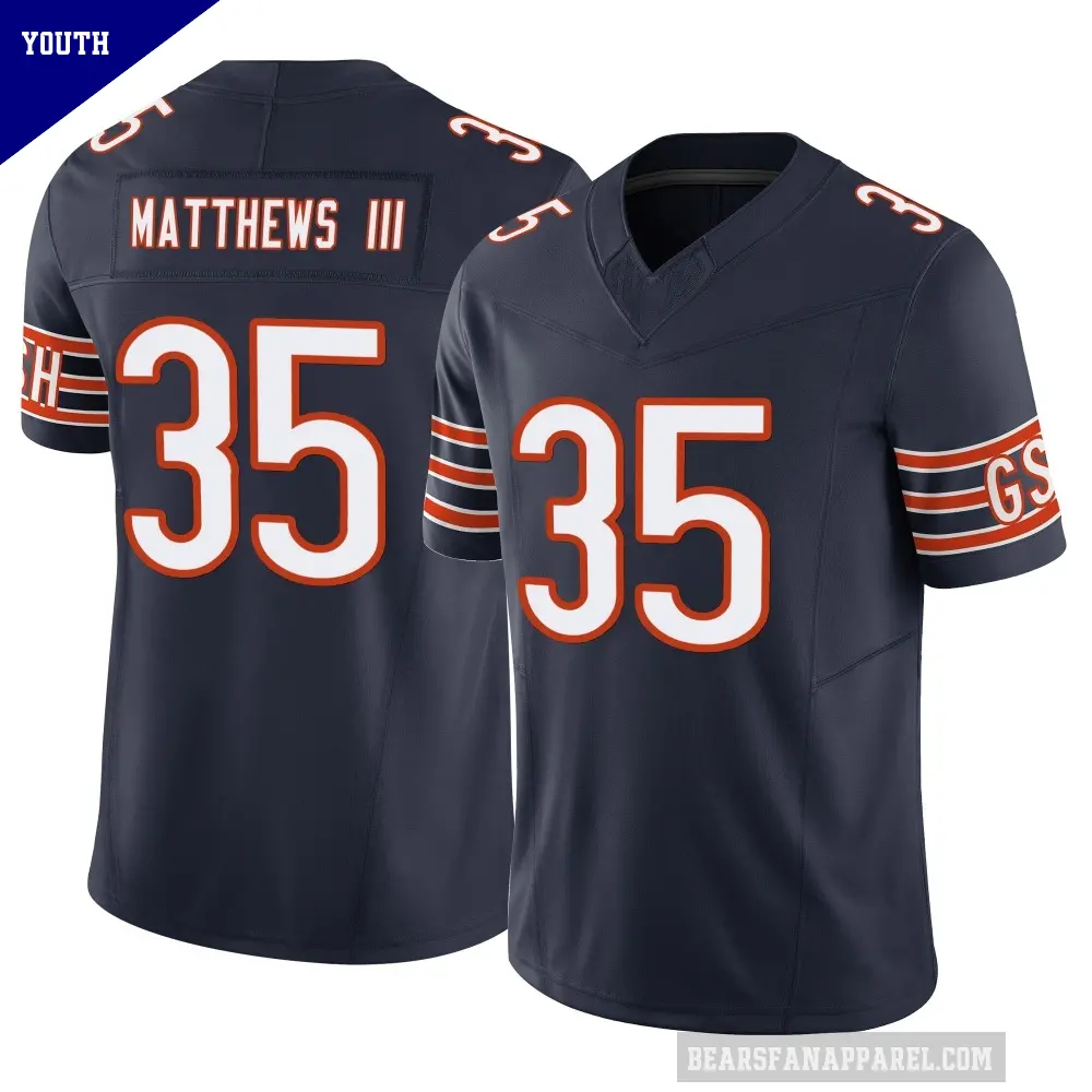 Youth Chicago Bears ＃35 Wayne Matthews III Navy Limited Vapor F.U.S.E. Jersey