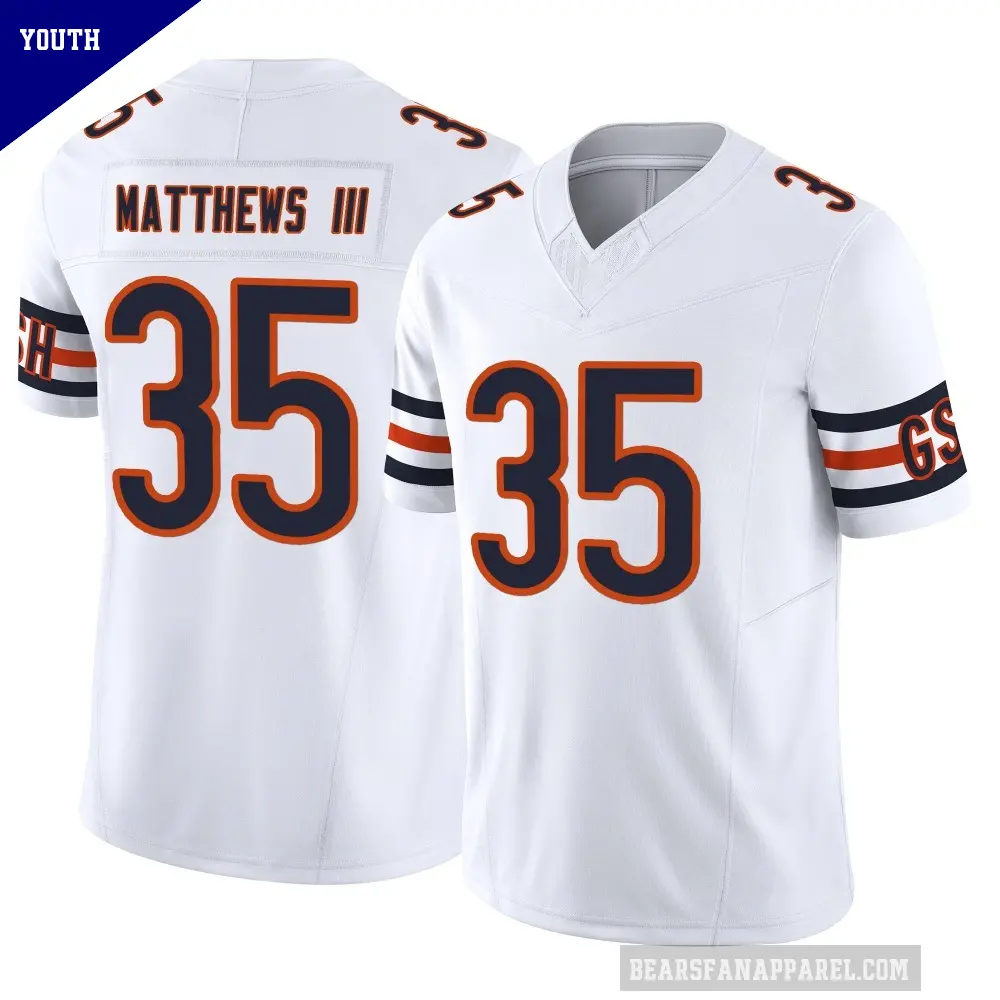 Youth Chicago Bears ＃35 Wayne Matthews III White Limited Vapor F.U.S.E. Jersey