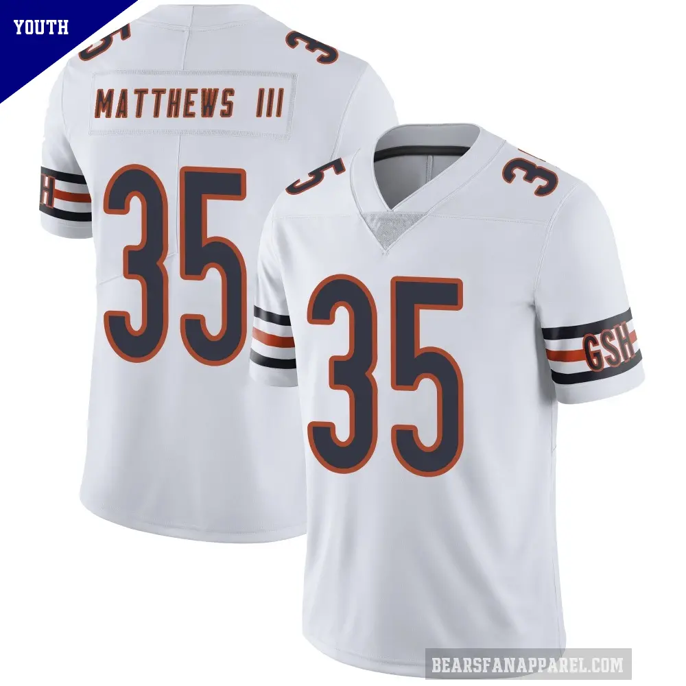 Youth Chicago Bears ＃35 Wayne Matthews III White Limited Vapor Untouchable Jersey
