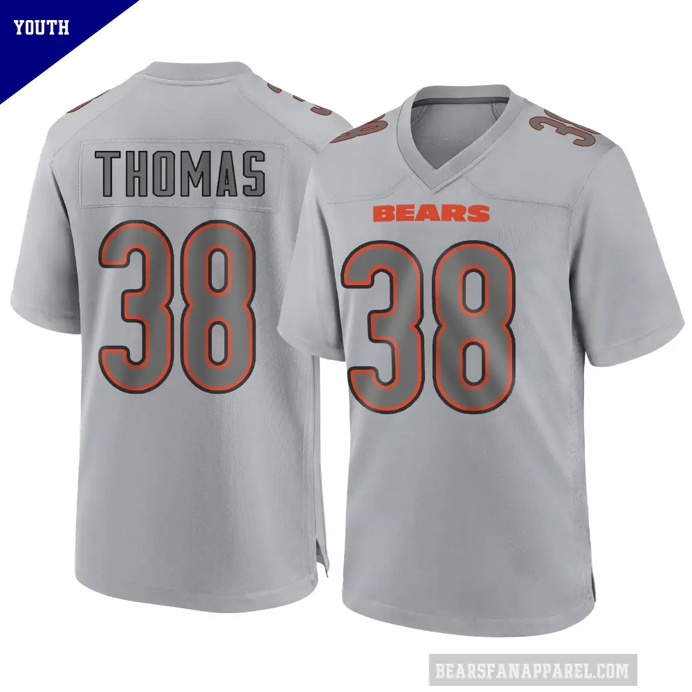 Youth Chicago Bears ＃38 Skyler Thomas Gray Game Atmosphere Fashion Jersey