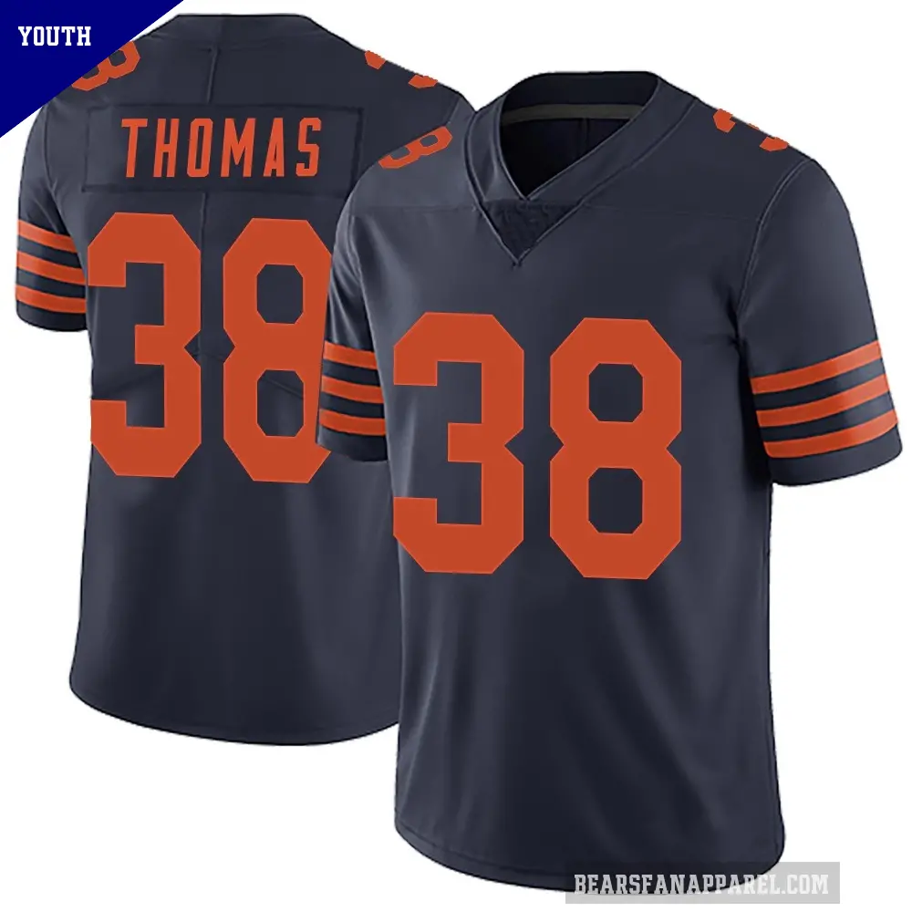 Youth Chicago Bears ＃38 Skyler Thomas Navy Blue Limited Alternate Vapor Untouchable Jersey