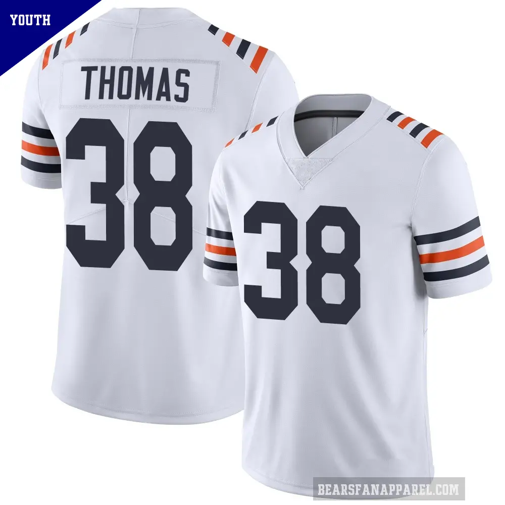 Youth Chicago Bears ＃38 Skyler Thomas White Limited Alternate Classic Vapor Jersey