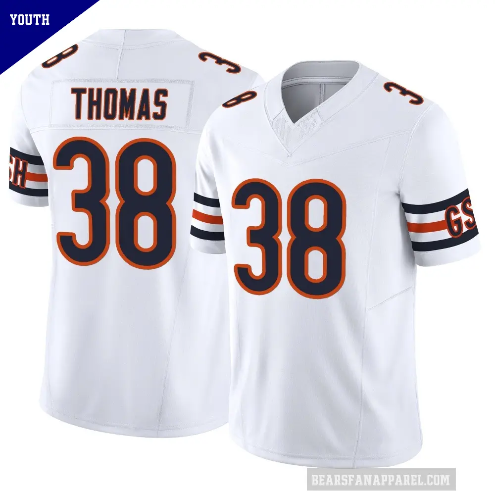 Youth Chicago Bears ＃38 Skyler Thomas White Limited Vapor F.U.S.E. Jersey
