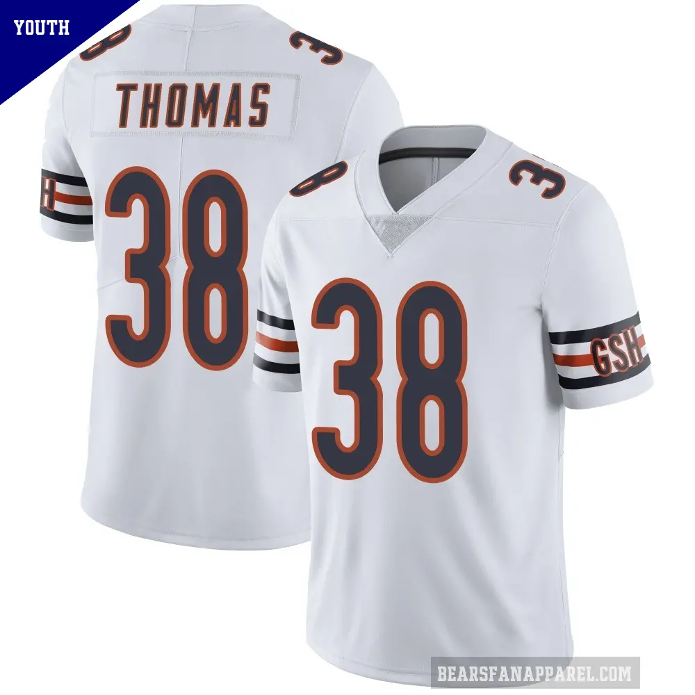 Youth Chicago Bears ＃38 Skyler Thomas White Limited Vapor Untouchable Jersey