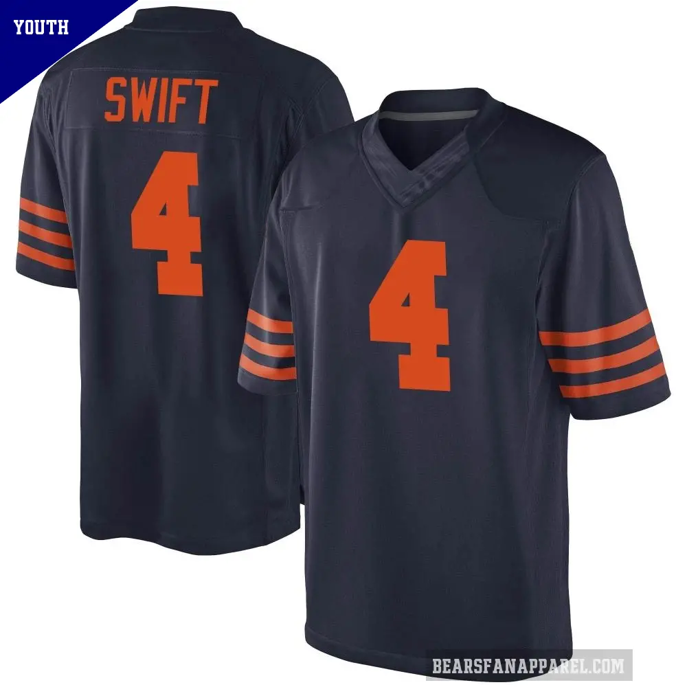 Youth Chicago Bears ＃4 D'Andre Swift Navy Blue Game Alternate Jersey