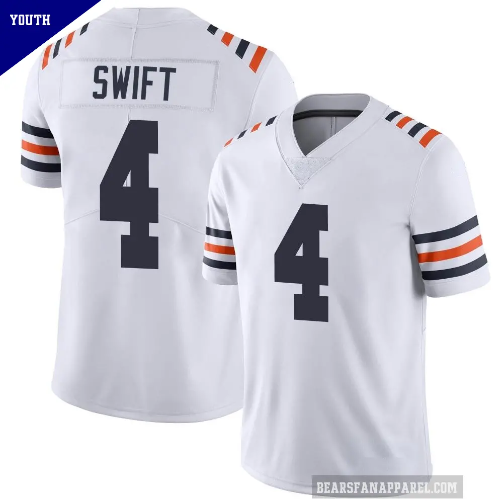 Youth Chicago Bears ＃4 D'Andre Swift White Limited Alternate Classic Vapor Jersey