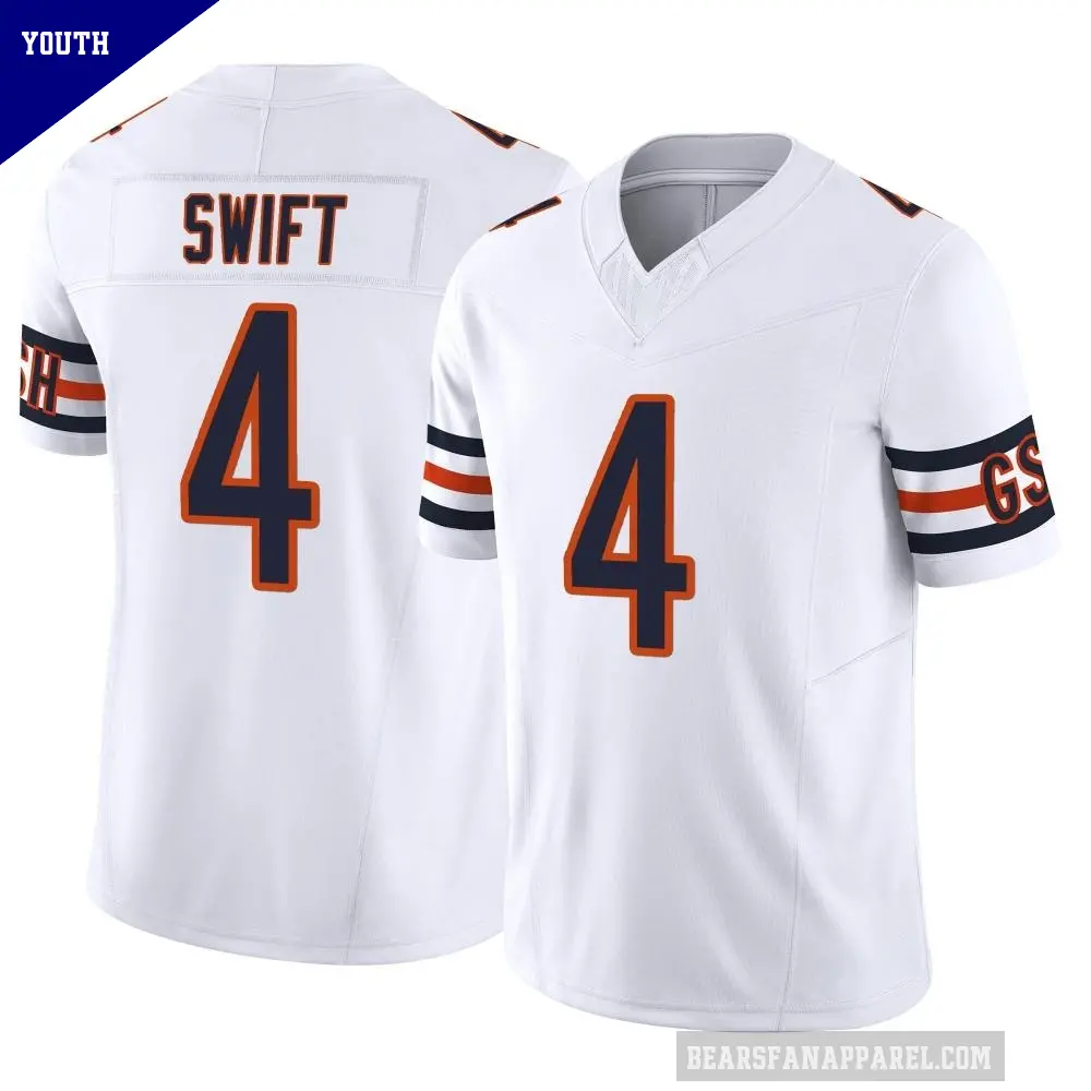 Youth Chicago Bears ＃4 D'Andre Swift White Limited Vapor F.U.S.E. Jersey