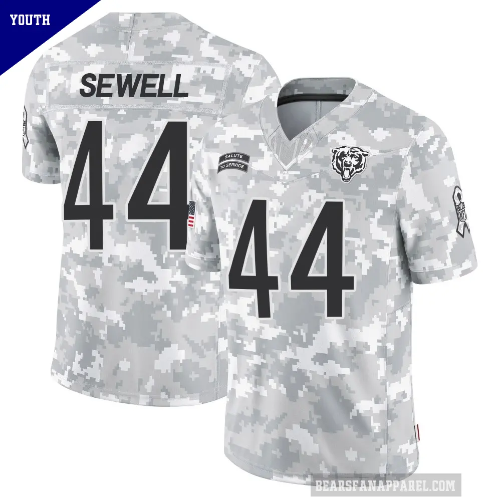 Youth Chicago Bears ＃44 Noah Sewell Arctic Camo Limited 2024 Salute to Service Jersey