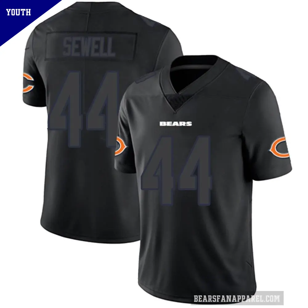 Youth Chicago Bears ＃44 Noah Sewell Black Impact Limited Jersey