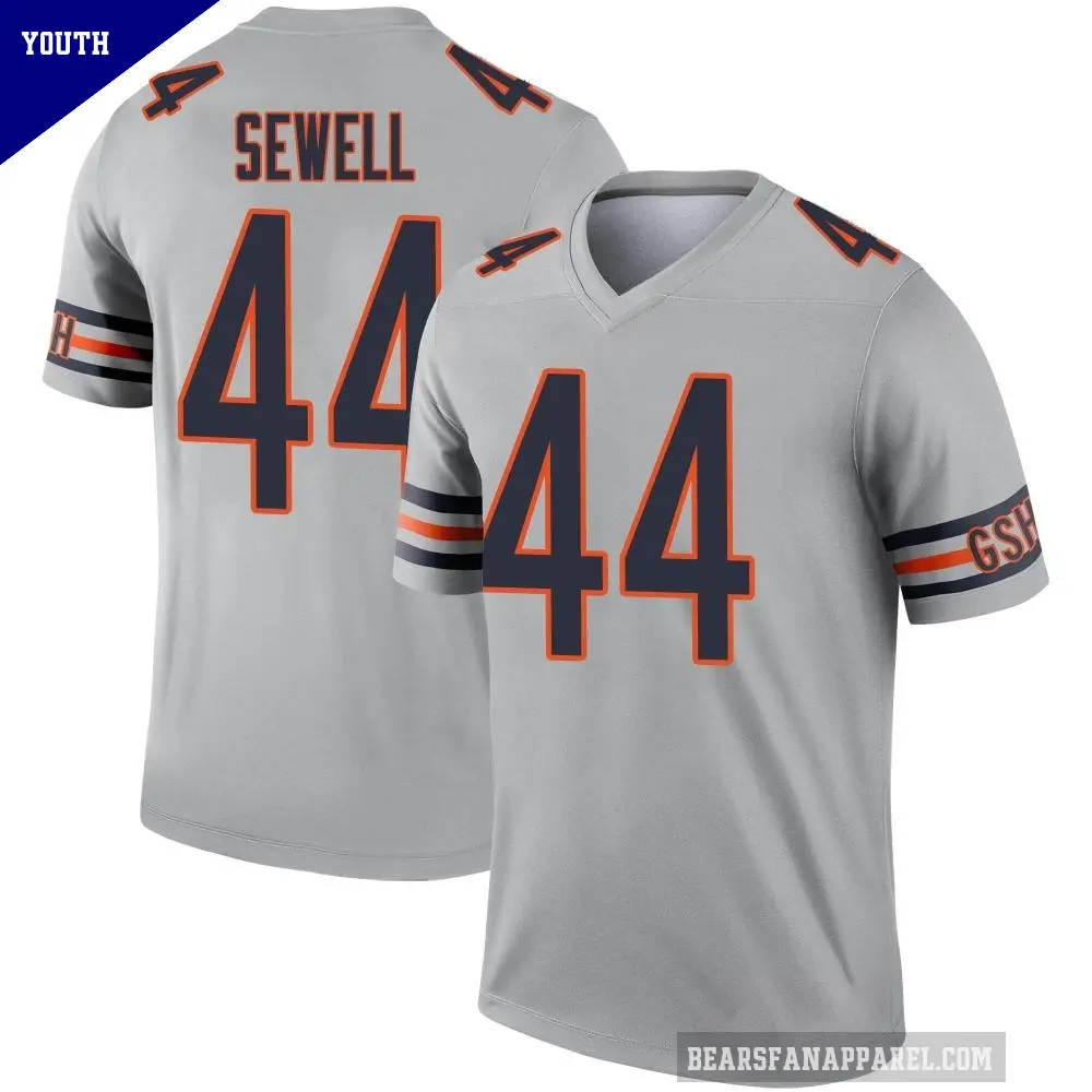 Youth Chicago Bears ＃44 Noah Sewell Legend Inverted Silver Jersey