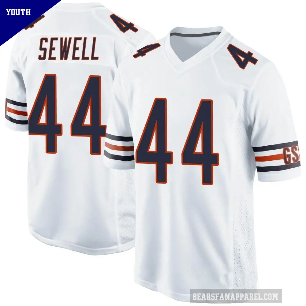Youth Chicago Bears ＃44 Noah Sewell White Game Jersey