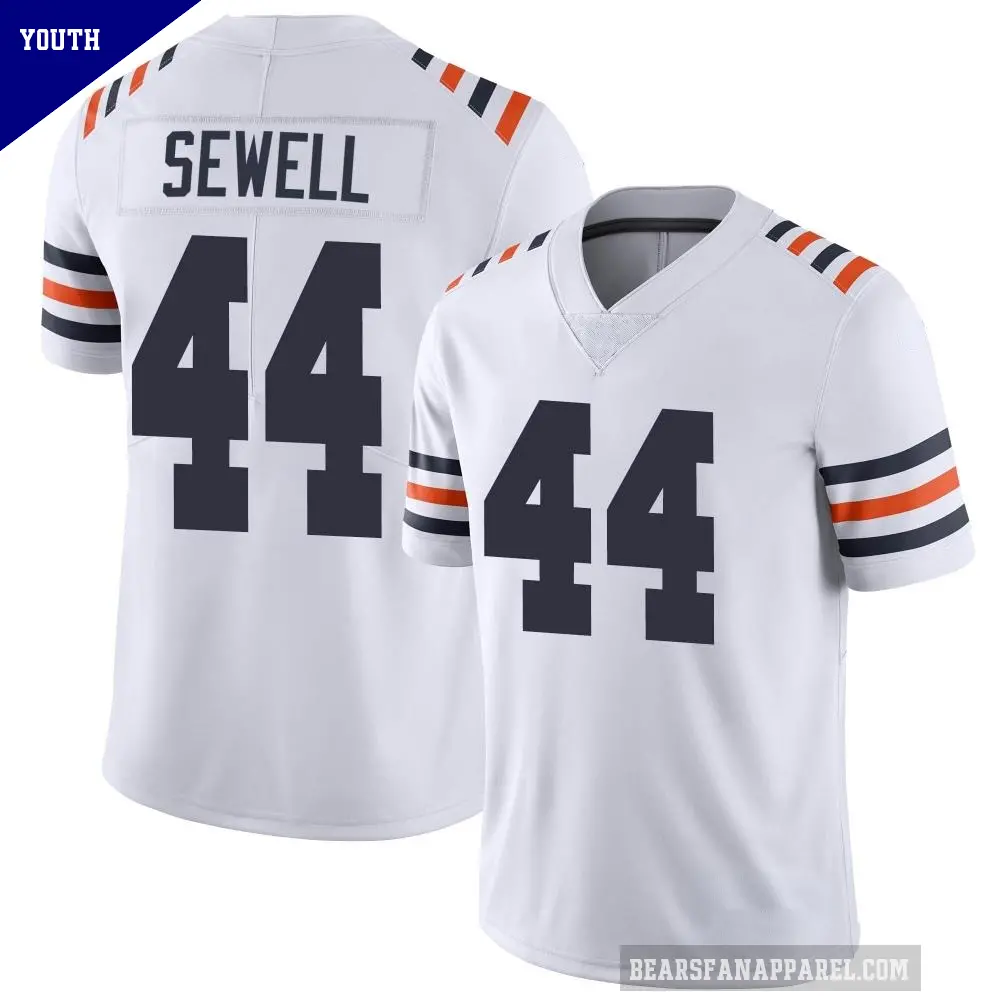 Youth Chicago Bears ＃44 Noah Sewell White Limited Alternate Classic Vapor Jersey
