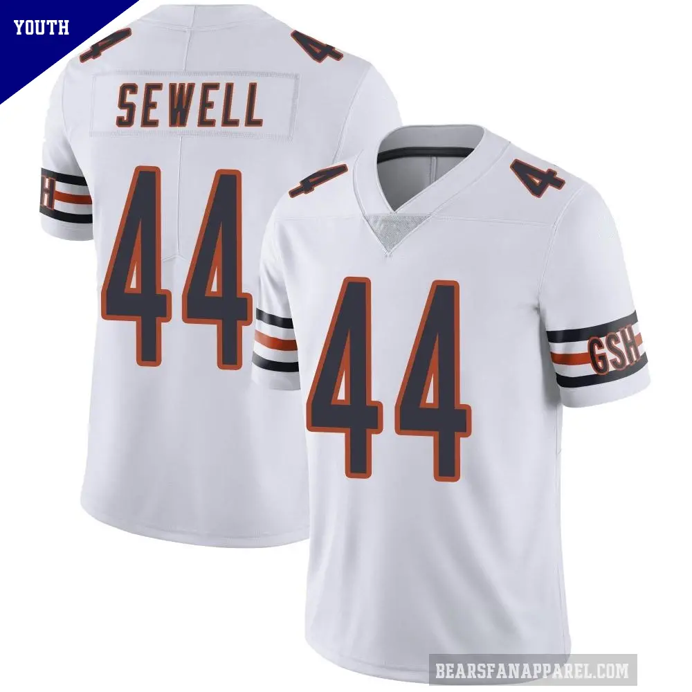 Youth Chicago Bears ＃44 Noah Sewell White Limited Vapor Untouchable Jersey