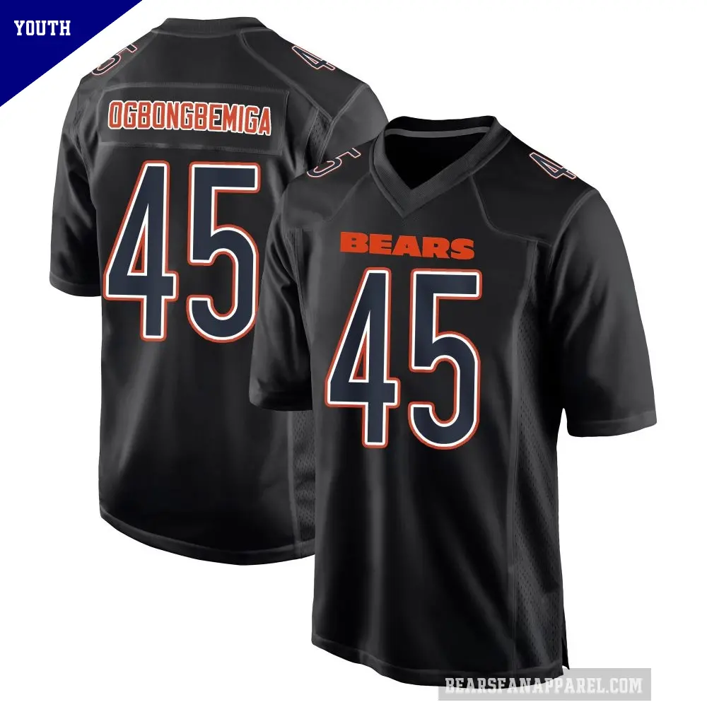Youth Chicago Bears ＃45 Amen Ogbongbemiga Black Game Carbon Fashion Jersey