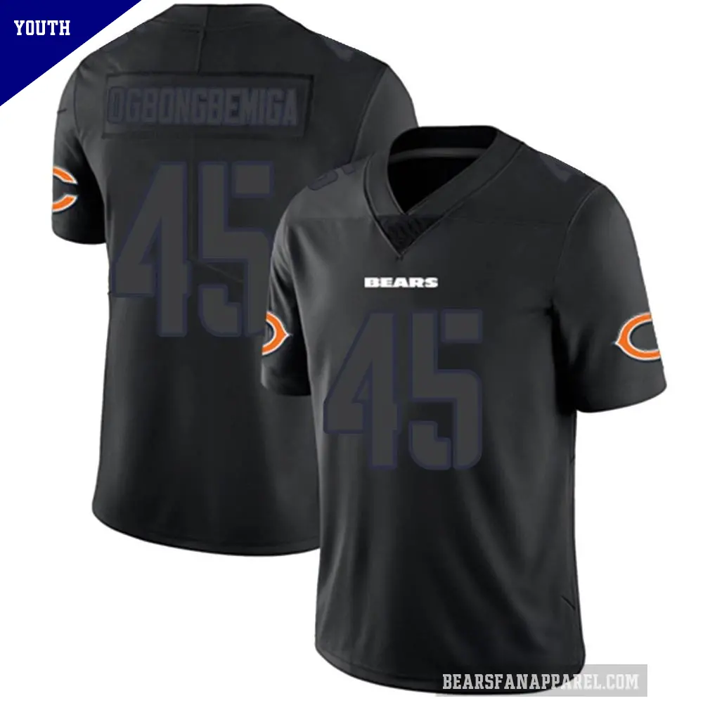 Youth Chicago Bears ＃45 Amen Ogbongbemiga Black Impact Limited Jersey