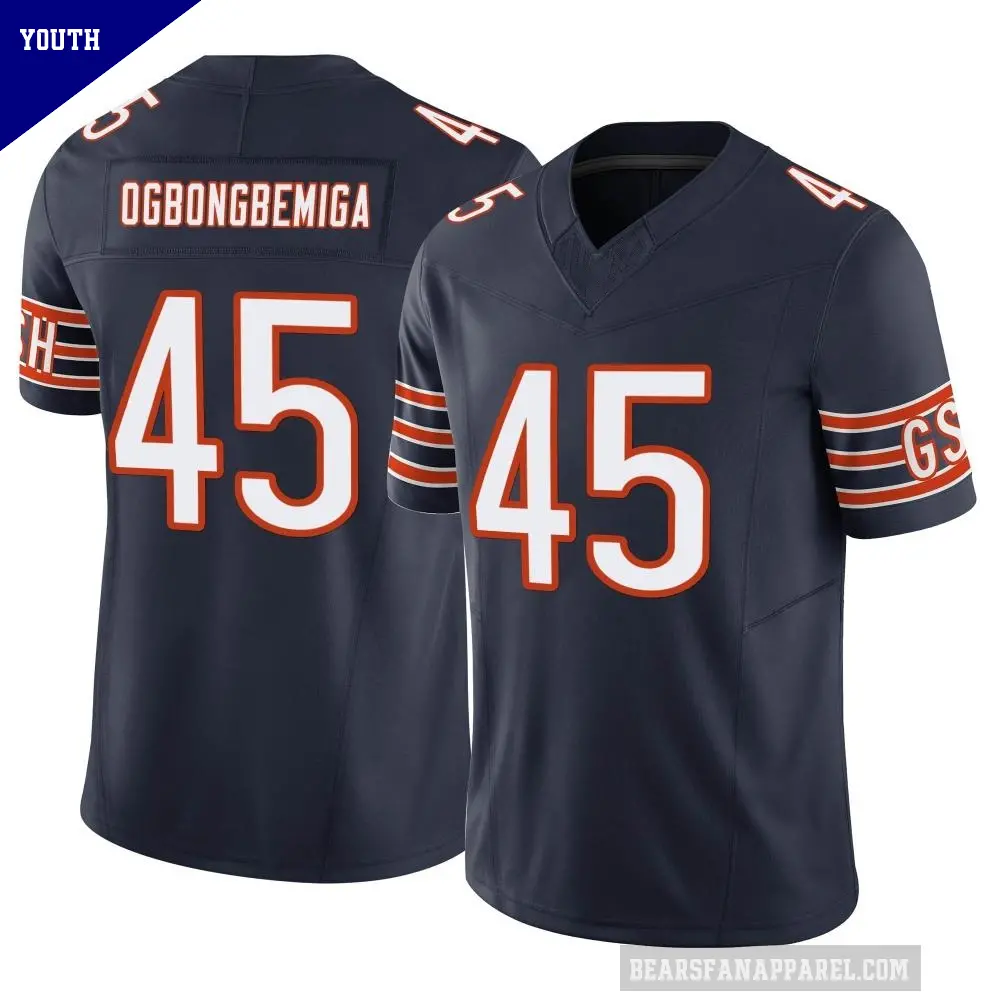 Youth Chicago Bears ＃45 Amen Ogbongbemiga Navy Limited Vapor F.U.S.E. Jersey