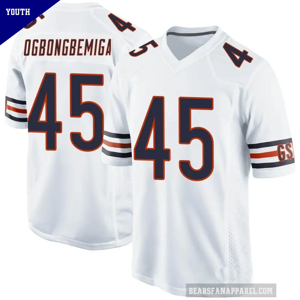 Youth Chicago Bears ＃45 Amen Ogbongbemiga White Game Jersey
