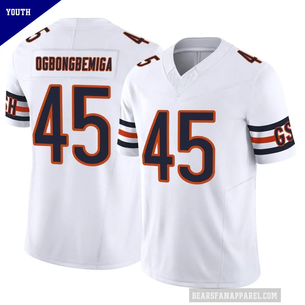 Youth Chicago Bears ＃45 Amen Ogbongbemiga White Limited Vapor F.U.S.E. Jersey
