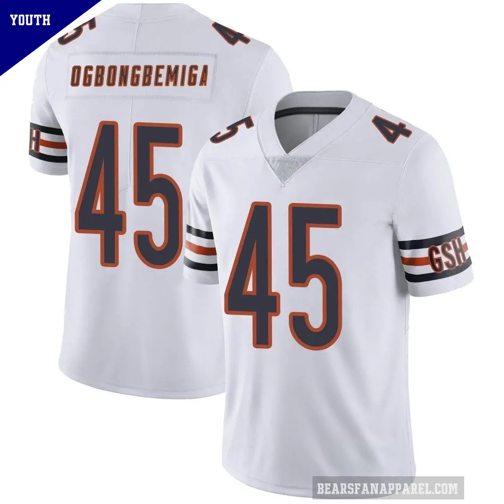Youth Chicago Bears ＃45 Amen Ogbongbemiga White Limited Vapor Untouchable Jersey