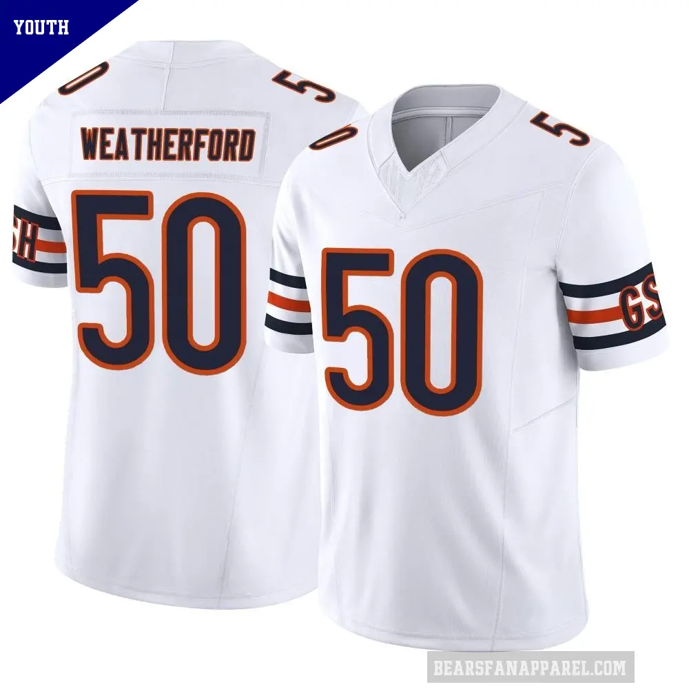Youth Chicago Bears ＃50 Sterling Weatherford White Limited Vapor F.U.S.E. Jersey