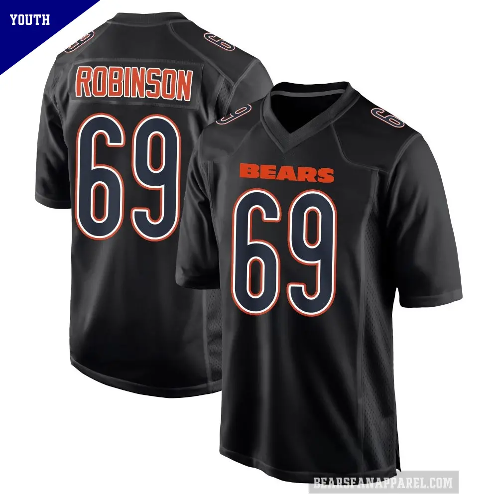 Youth Chicago Bears ＃69 Jereme Robinson Black Game Carbon Fashion Jersey