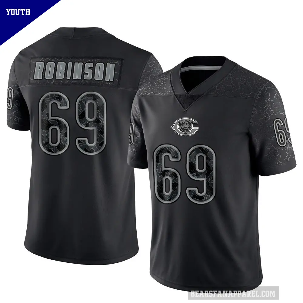 Youth Chicago Bears ＃69 Jereme Robinson Black Limited Reflective Jersey