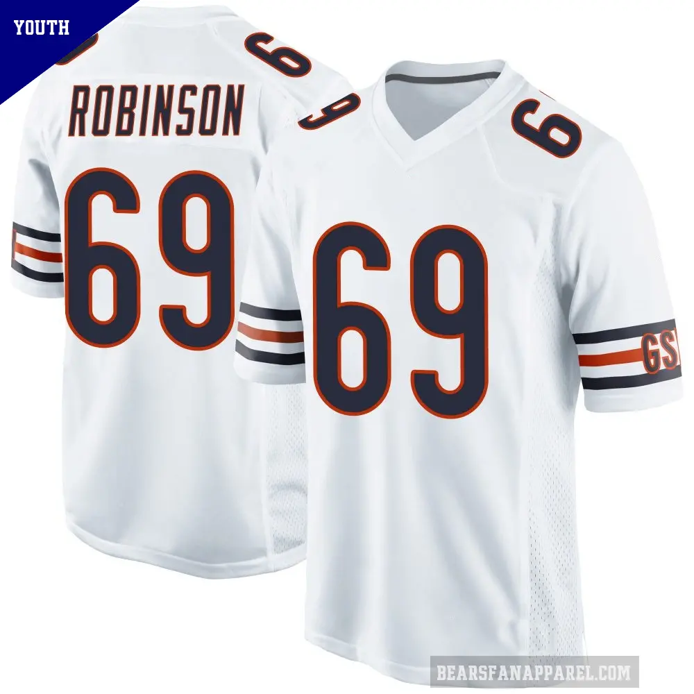Youth Chicago Bears ＃69 Jereme Robinson White Game Jersey