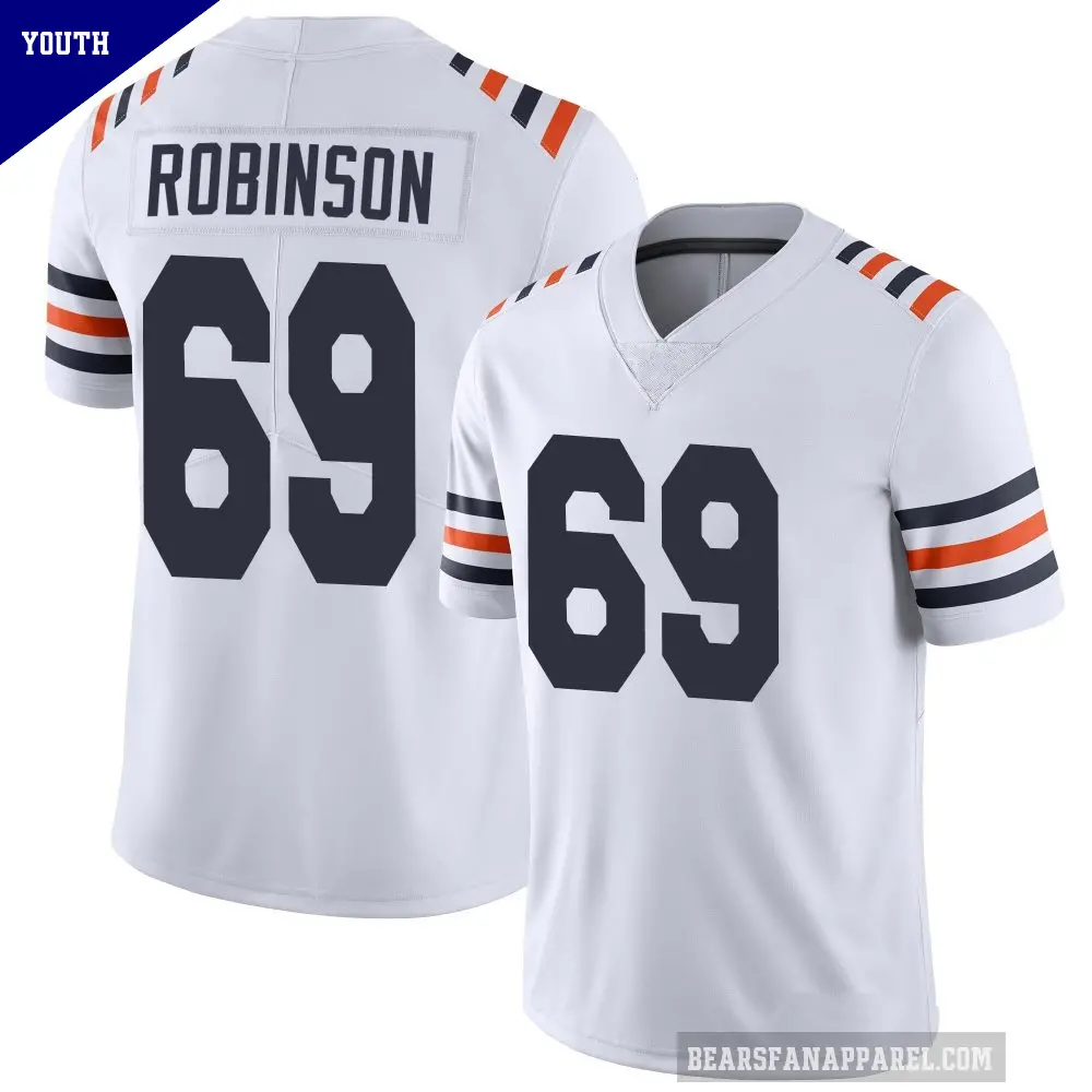 Youth Chicago Bears ＃69 Jereme Robinson White Limited Alternate Classic Vapor Jersey