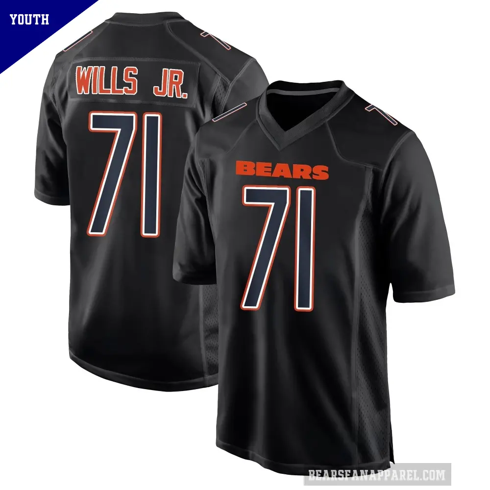 Youth Chicago Bears ＃71 Jedrick Wills Jr. Black Game Carbon Fashion Jersey
