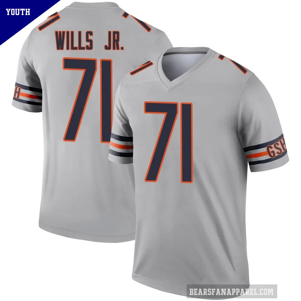 Youth Chicago Bears ＃71 Jedrick Wills Jr. Legend Inverted Silver Jersey
