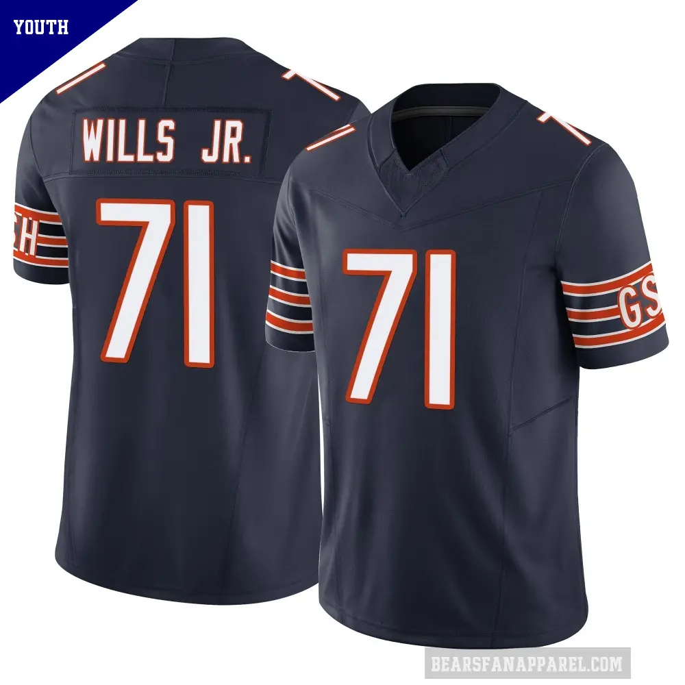 Youth Chicago Bears ＃71 Jedrick Wills Jr. Navy Limited Vapor F.U.S.E. Jersey