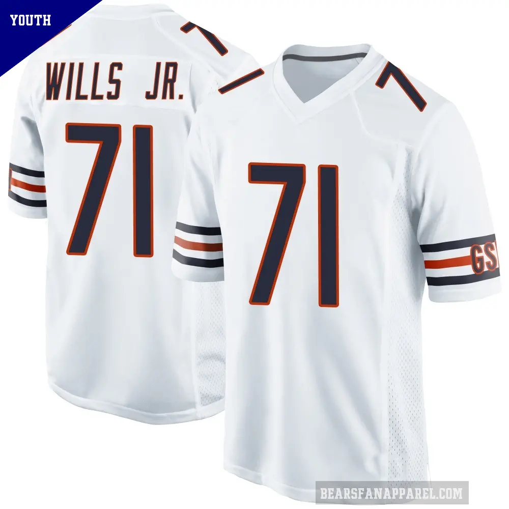 Youth Chicago Bears ＃71 Jedrick Wills Jr. White Game Jersey