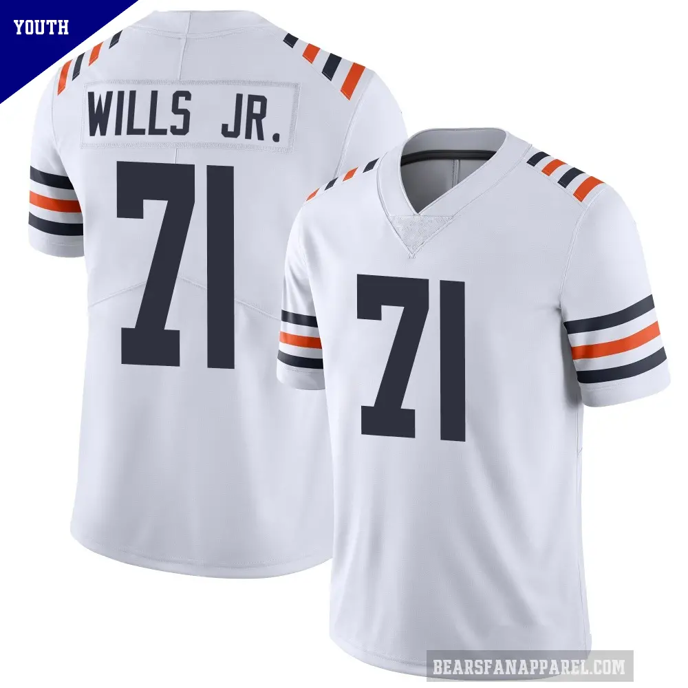 Youth Chicago Bears ＃71 Jedrick Wills Jr. White Limited Alternate Classic Vapor Jersey