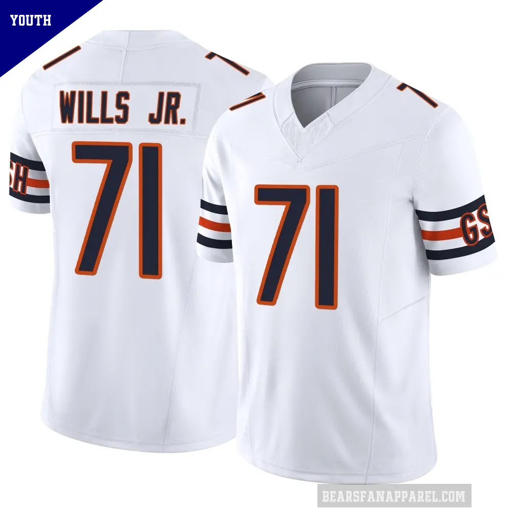 Youth Chicago Bears ＃71 Jedrick Wills Jr. White Limited Vapor F.U.S.E. Jersey