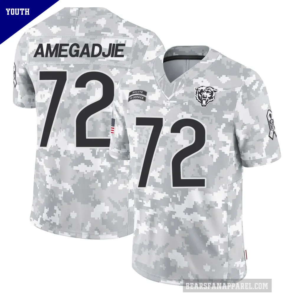 Youth Chicago Bears ＃72 Kiran Amegadjie Arctic Camo Limited 2024 Salute to Service Jersey