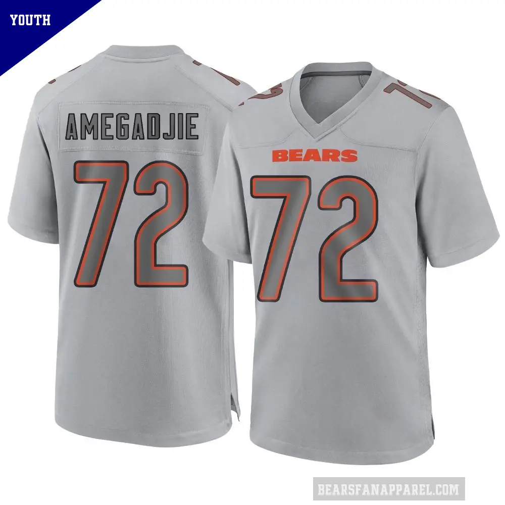 Youth Chicago Bears ＃72 Kiran Amegadjie Gray Game Atmosphere Fashion Jersey