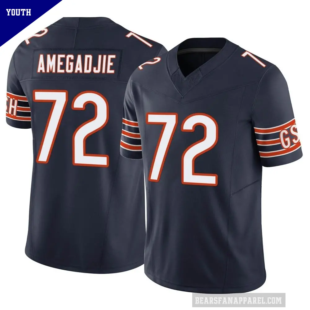 Youth Chicago Bears ＃72 Kiran Amegadjie Navy Limited Vapor F.U.S.E. Jersey