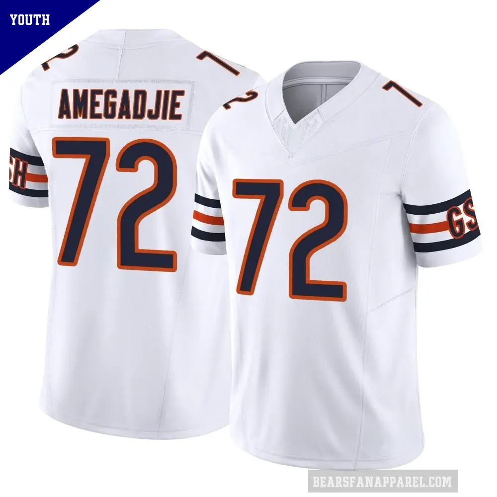Youth Chicago Bears ＃72 Kiran Amegadjie White Limited Vapor F.U.S.E. Jersey