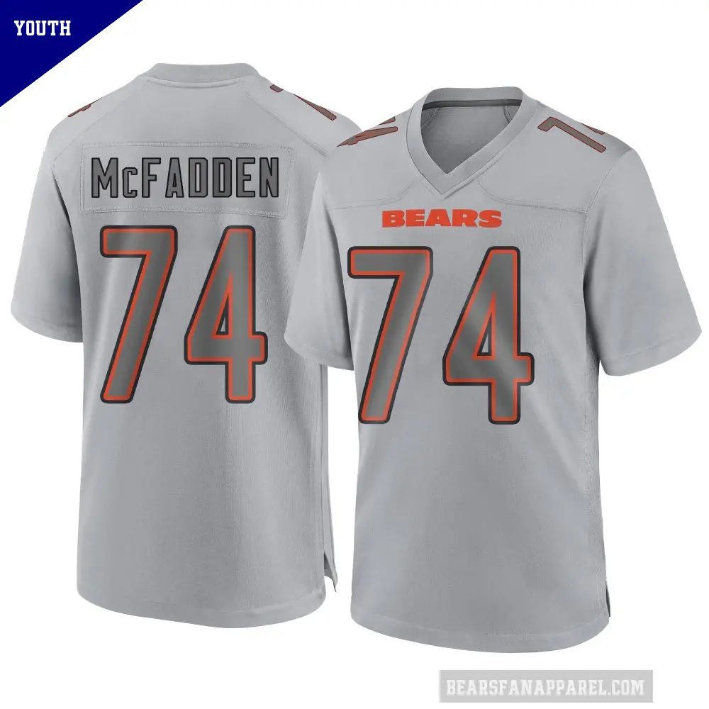 Youth Chicago Bears ＃74 Jordan McFadden Gray Game Atmosphere Fashion Jersey