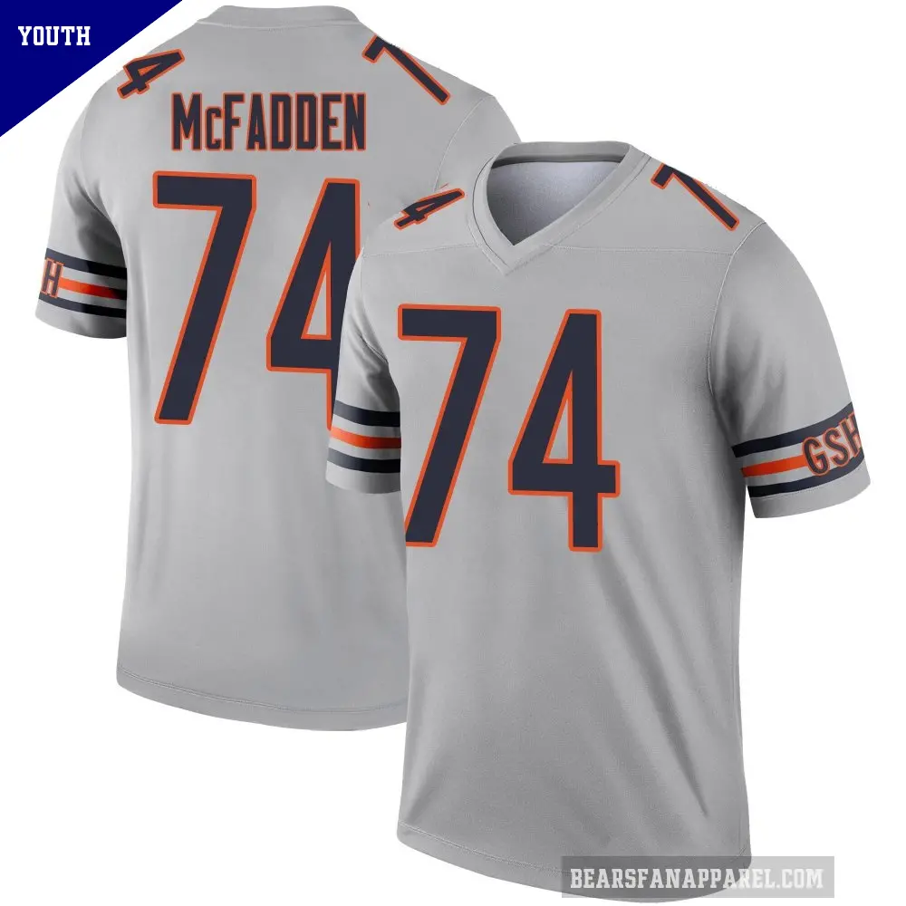 Youth Chicago Bears ＃74 Jordan McFadden Legend Inverted Silver Jersey