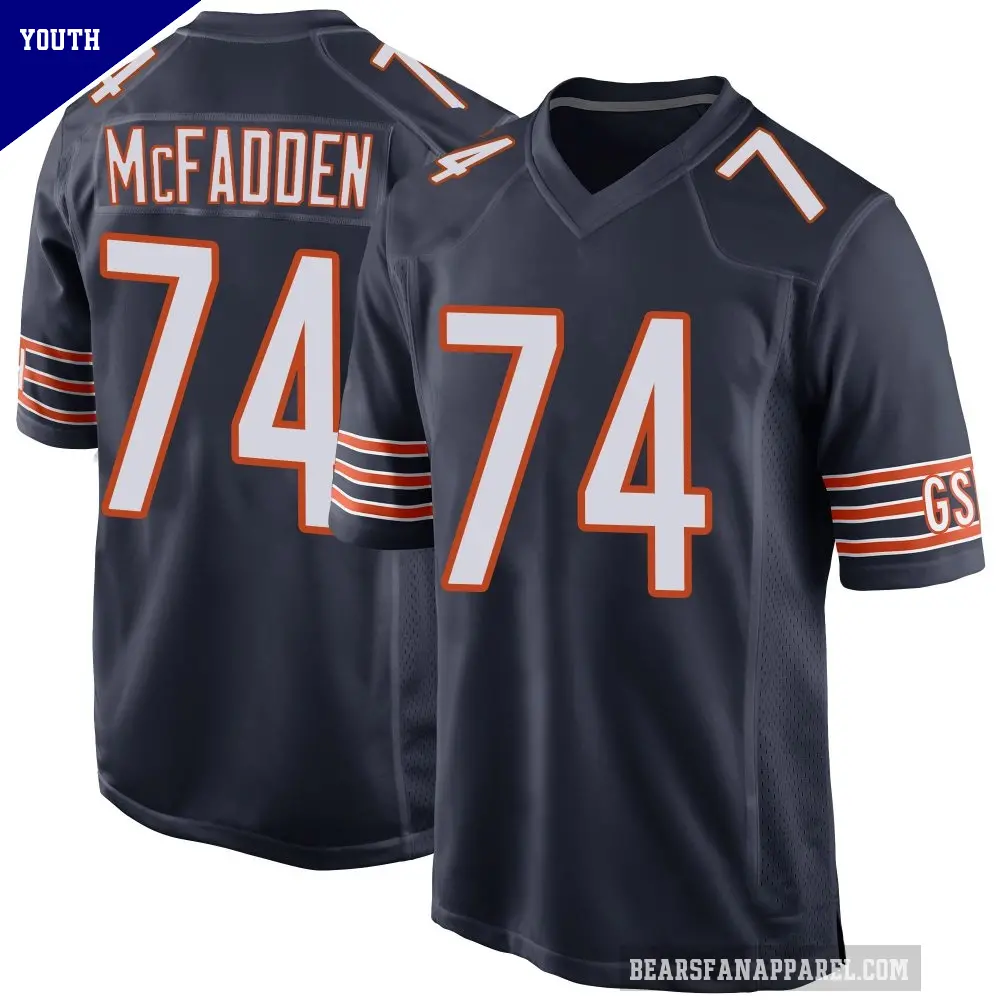 Youth Chicago Bears ＃74 Jordan McFadden Navy Game Team Color Jersey
