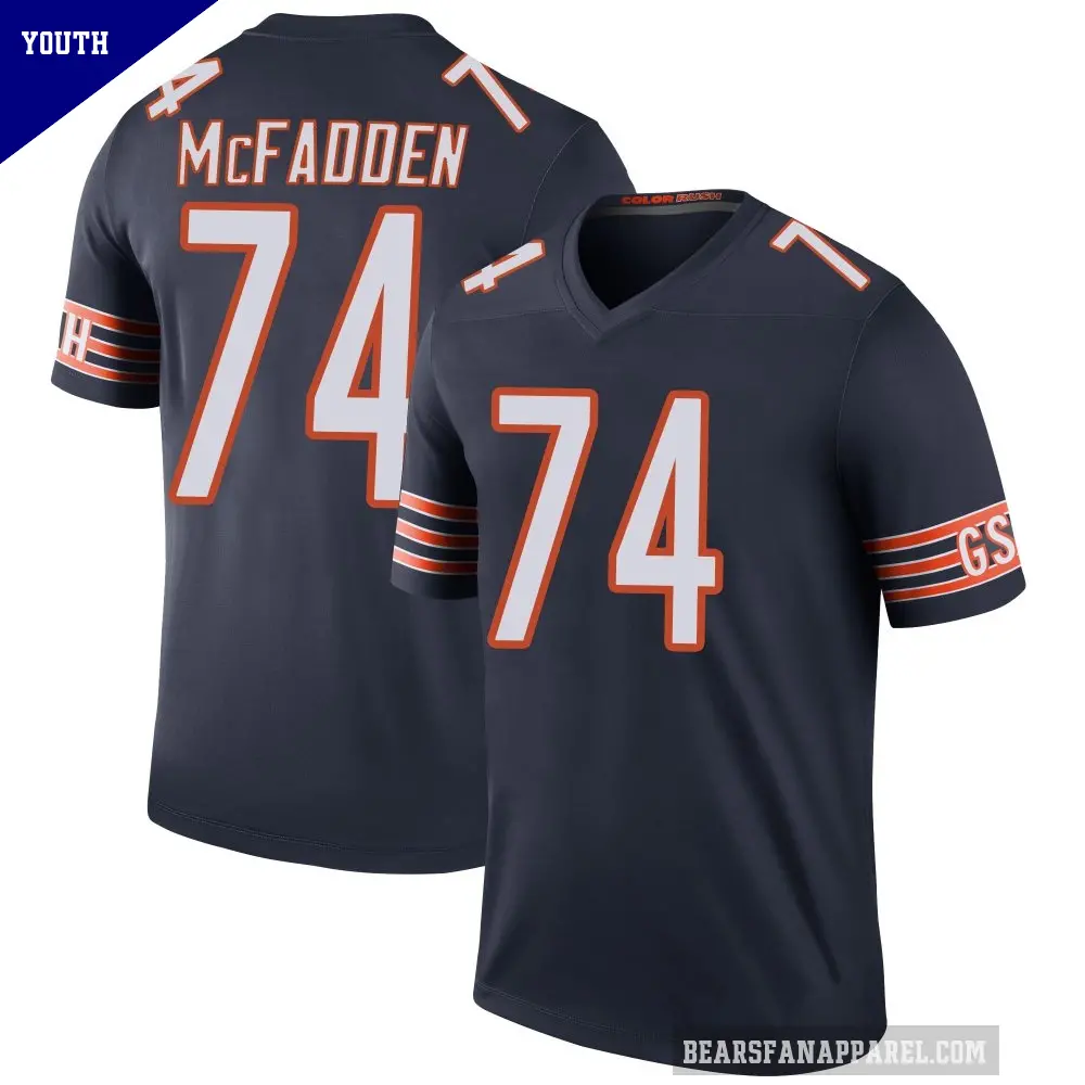 Youth Chicago Bears ＃74 Jordan McFadden Navy Legend Color Rush Jersey