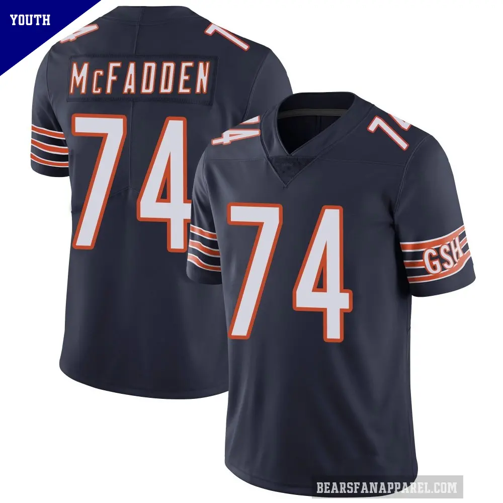 Youth Chicago Bears ＃74 Jordan McFadden Navy Limited Team Color Vapor Untouchable Jersey