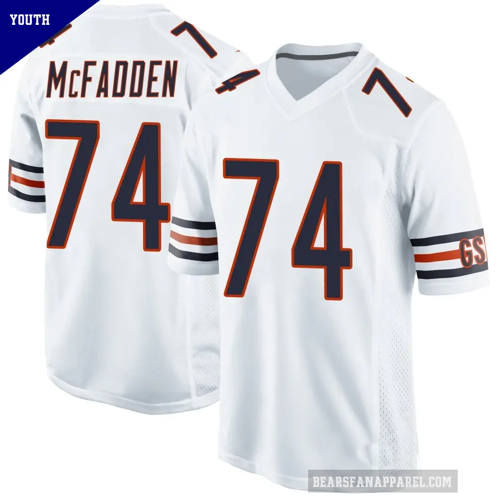 Youth Chicago Bears ＃74 Jordan McFadden White Game Jersey